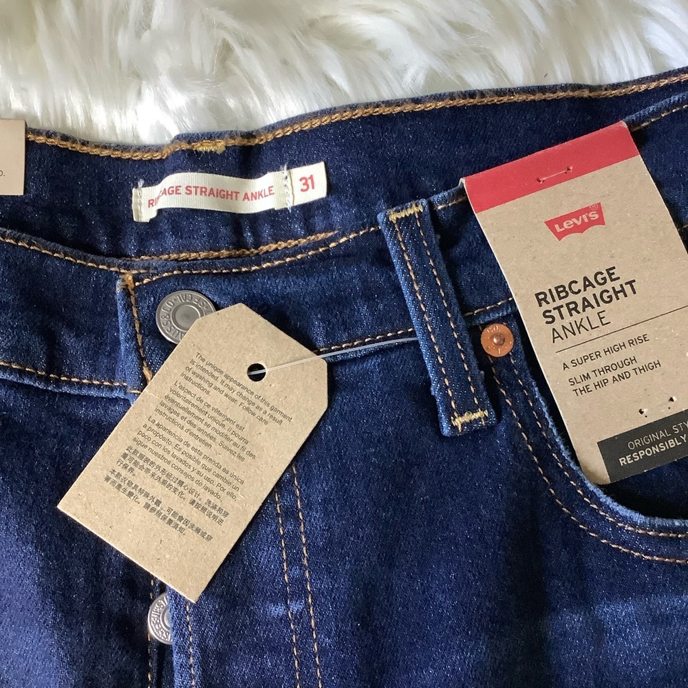 Levi's Women's Ribcage Straight Ankle Jeans Size 31 NWT Button Fly 27" Inseam - Picture 5 of 16